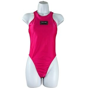 Versace Jeans Couture Bodysuit Womens Size 4 Pink Stretch Top Designer